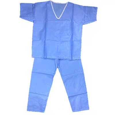 Bata de paciente/macacão cirúrgico com gola em V para uso hospitalar - YuChen